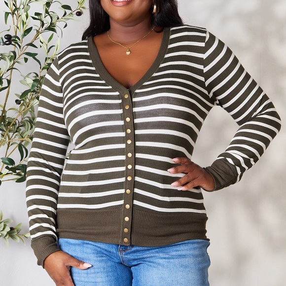 Zuna Stripe Sleeveless Cardigan *XS-L*